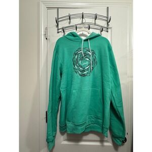 The Chosen Fish Flock Graphic‎ Hoodie Teal Sweatshirt Unisex XL Against Current
